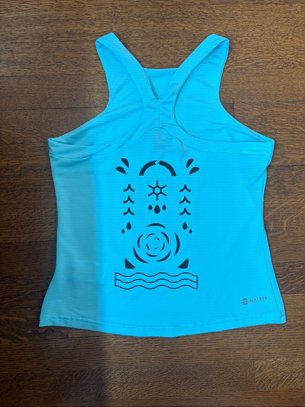 adidas Bright Aqua Graphic Racerback Tank - Picture 2 of 3